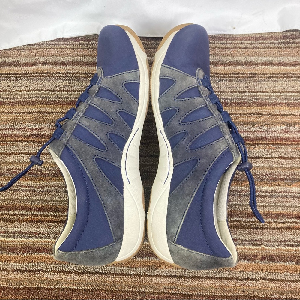 Dansko Sz 42 Women’s Blue Suede Canvas Sneakers Bungee Laces Comfort Shoes EUC - Picture 3 of 9
